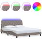 Preview: Bettgestell mit LED ohne Matratze Taupe 160x200 cm Stoff