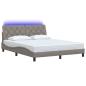 Preview: Bettgestell mit LED ohne Matratze Taupe 160x200 cm Stoff
