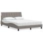 Preview: ARDEBO.de - Bett mit Matratze Taupe 140x190 cm Stoff