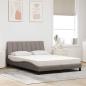 Preview: Bett mit Matratze Taupe 140x190 cm Stoff