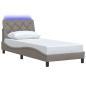 Preview: Bettgestell mit LED ohne Matratze Taupe 80x200 cm Stoff