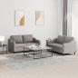 Preview: ARDEBO.de - 2-tlg. Sofagarnitur mit Kissen Taupe Stoff