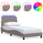 Preview: ARDEBO.de - Bettgestell ohne Matratze Taupe 80x200 cm Stoff