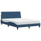 Preview: Bett mit Matratze Blau 140x190 cm Stoff