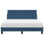 Preview: Bett mit Matratze Blau 140x190 cm Stoff