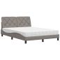 Preview: Bett mit Matratze Taupe 140x190 cm Stoff