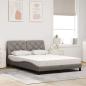 Preview: Bett mit Matratze Taupe 140x190 cm Stoff