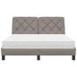Preview: Bett mit Matratze Taupe 140x190 cm Stoff