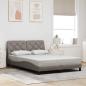 Preview: ARDEBO.de - Bettgestell ohne Matratze Taupe 140x190 cm Stoff