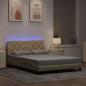 Preview: ARDEBO.de - Bettgestell mit LED ohne Matratze Creme 140x190 cm Stoff