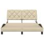 Preview: Bettgestell mit LED ohne Matratze Creme 140x190 cm Stoff