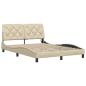 Preview: Bettgestell mit LED ohne Matratze Creme 140x190 cm Stoff