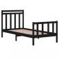 Preview: Massivholzbett Schwarz 75x190 cm