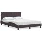 Preview: ARDEBO.de - Bett mit Matratze Dunkelbraun 120x200 cm Stoff