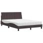 Preview: Bett mit Matratze Dunkelbraun 140x200 cm Stoff