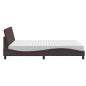 Preview: Bett mit Matratze Dunkelbraun 140x200 cm Stoff