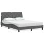 Preview: ARDEBO.de - Bett mit Matratze Dunkelgrau 140x200 cm Stoff