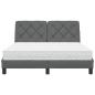 Preview: Bett mit Matratze Dunkelgrau 140x200 cm Stoff