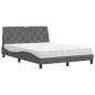 Preview: Bett mit Matratze Dunkelgrau 120x200 cm Stoff