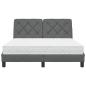 Preview: Bett mit Matratze Dunkelgrau 120x200 cm Stoff