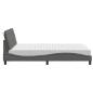 Preview: Bett mit Matratze Dunkelgrau 120x200 cm Stoff