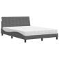 Preview: Bett mit Matratze Dunkelgrau 120x200 cm Stoff