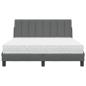 Preview: Bett mit Matratze Dunkelgrau 120x200 cm Stoff