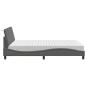 Preview: Bett mit Matratze Dunkelgrau 120x200 cm Stoff