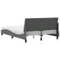 Preview: Bett mit Matratze Dunkelgrau 120x200 cm Stoff