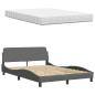 Preview: Bett mit Matratze Dunkelgrau 120x200 cm Stoff