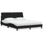 Preview: ARDEBO.de - Bett mit Matratze Schwarz 160x200 cm Stoff