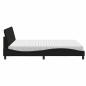 Preview: Bett mit Matratze Schwarz 160x200 cm Stoff