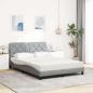 Preview: Bett mit Matratze Hellgrau 140x200 cm Stoff