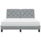 Preview: Bett mit Matratze Hellgrau 140x200 cm Stoff