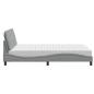 Preview: Bett mit Matratze Hellgrau 140x200 cm Stoff