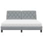 Preview: Bett mit Matratze Hellgrau 160x200 cm Stoff