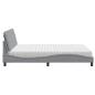 Preview: Bett mit Matratze Hellgrau 160x200 cm Stoff