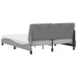 Preview: Bett mit Matratze Hellgrau 160x200 cm Stoff