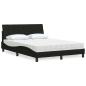 Preview: ARDEBO.de - Bett mit Matratze Schwarz 140x200 cm Stoff