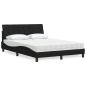 Preview: ARDEBO.de - Bett mit Matratze Schwarz 120x200 cm Stoff