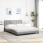 Preview: Bett mit Matratze Hellgrau 160x200 cm Stoff
