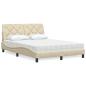 Preview: ARDEBO.de - Bett mit Matratze Creme 120x200 cm Stoff