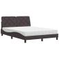 Preview: ARDEBO.de - Bett mit Matratze Dunkelbraun 120x200 cm Stoff