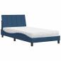 Preview: Bett mit Matratze Blau 100x200 cm Stoff