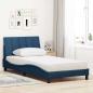 Preview: Bett mit Matratze Blau 100x200 cm Stoff