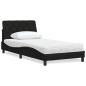 Preview: ARDEBO.de - Bett mit Matratze Schwarz 100x200 cm Stoff
