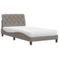 Preview: Bett mit Matratze Taupe 100x200 cm Stoff
