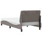 Preview: Bett mit Matratze Taupe 100x200 cm Stoff