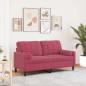 Preview: ARDEBO.de - 2-Sitzer-Sofa mit Zierkissen Weinrot 140 cm Samt