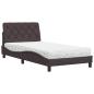 Preview: Bett mit Matratze Dunkelbraun 100x200 cm Stoff